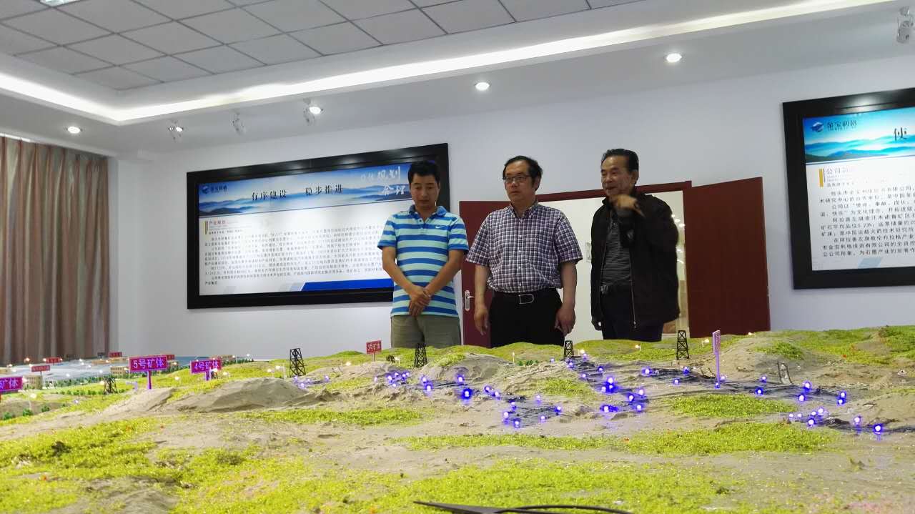 趙主任參觀礦區(qū)沙盤模型.jpg